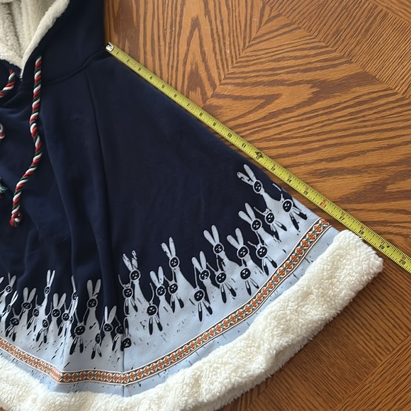 Japanese Style Mori Girl Sherpa Lined Hooded Rabbit Cape Cloak - Picture 8 of 9